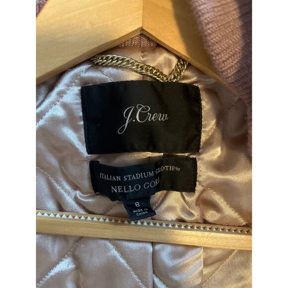 J.Crew Lodge Coat Italian Stadium-Cloth Wool Dusty Pink Nello Gori 8 - Picture 8 of 8
